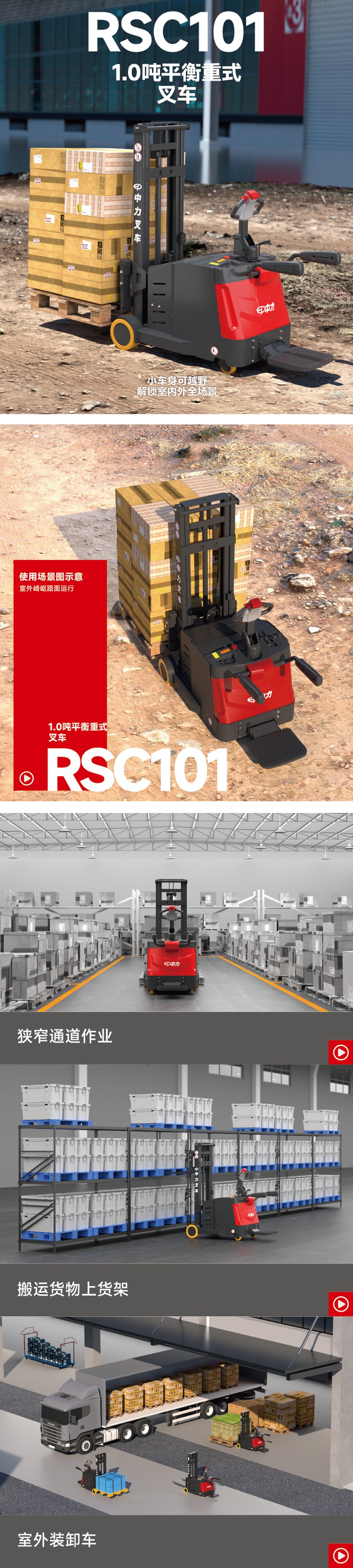 RSC101站驾式平衡重式堆高车