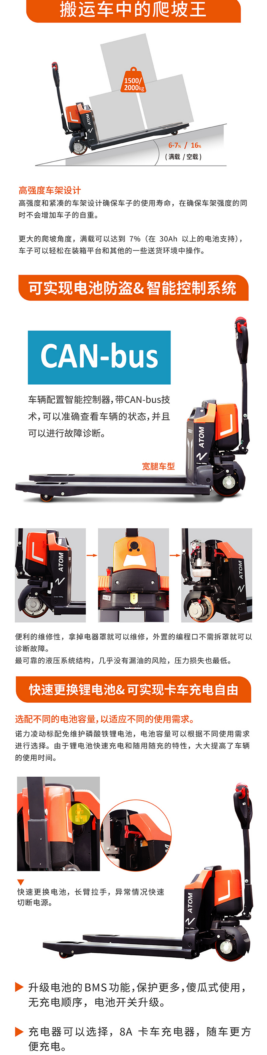 诺力PTE15Q2全电动搬运车,托盘搬运车